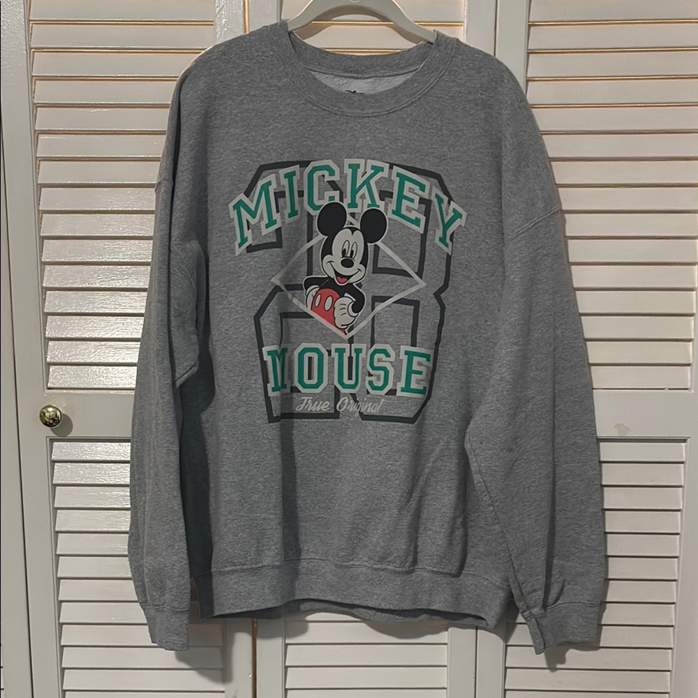 Disney Mickey Mouse Gray Crewneck Sweater